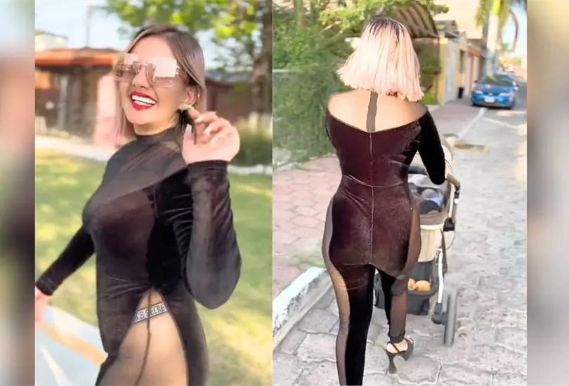 Mam&aacute; se hace viral por su belleza en paseo con su hijo. 