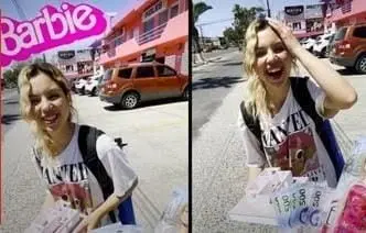 Una Tiktoker se hizo viral por un reto de transformarse en Barbie