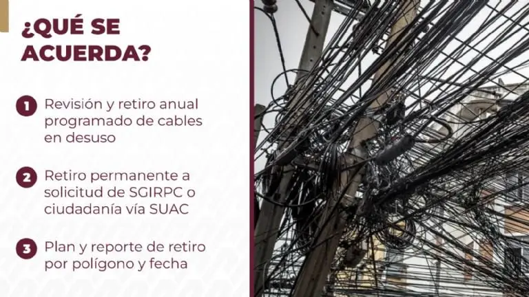 ¿Cómo pedir que quiten los cables viejos en mi calle de CDMX? Foto: Gobierno