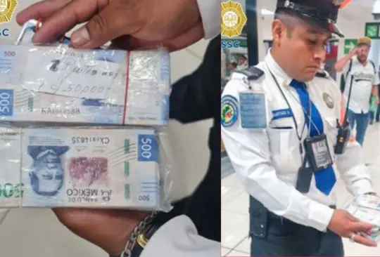 Policía encuentra 50 mil pesos en Aeropuerto CDMX y busca a su dueño para devolverlos. 