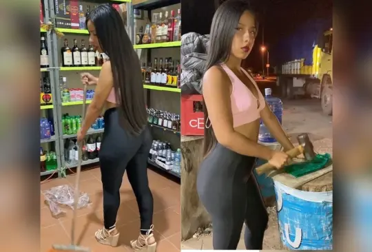 Joven modelo ayuda a su mamá en su tienda para atraer más clientes. 