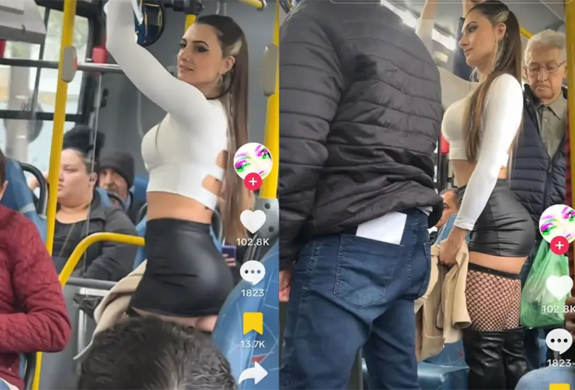 Modelo hace viaje en transporte p&uacute;blico y cautiva a los pasajeros