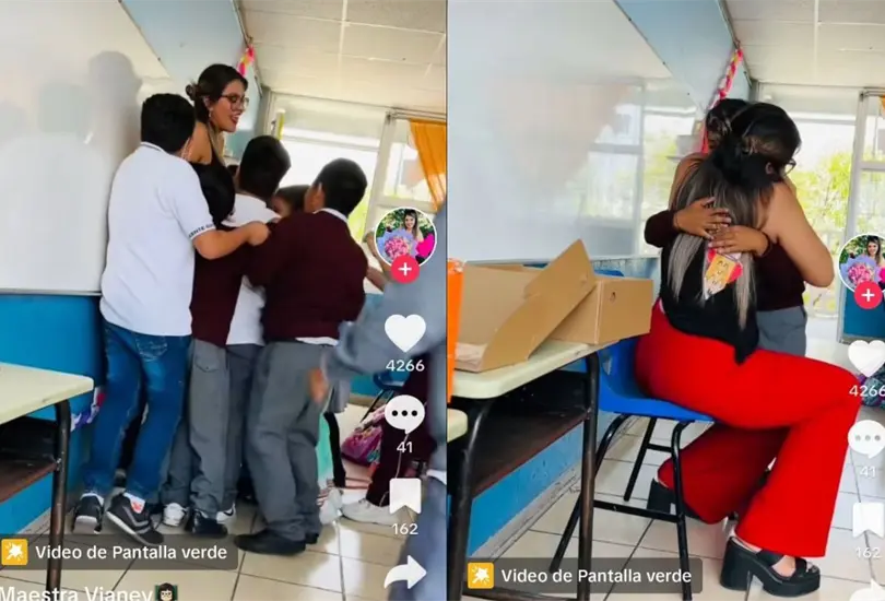 Maestra de primaria rompe en llanto tras dar triste noticia a sus alumnos Maestra de primaria rompe en llanto tras dar triste noticia a sus alumnos