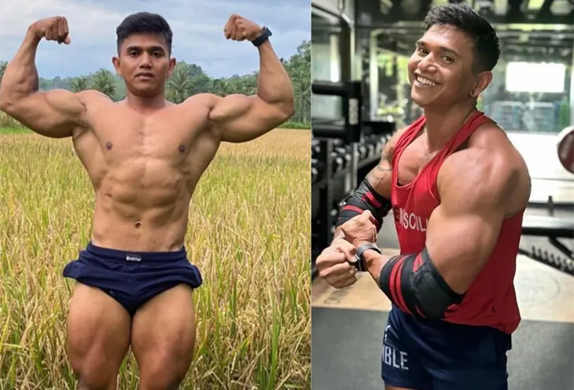 El fisicoculturista trat&oacute; de realizar una sentadilla con una barra de 210 kilos. 