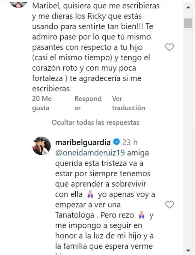 Maribel Guardia habla de la muerte de su hijo (Instagram)