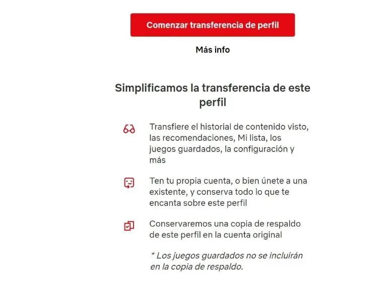 Transferencia de perfil de Netflix (Captura de pantalla)