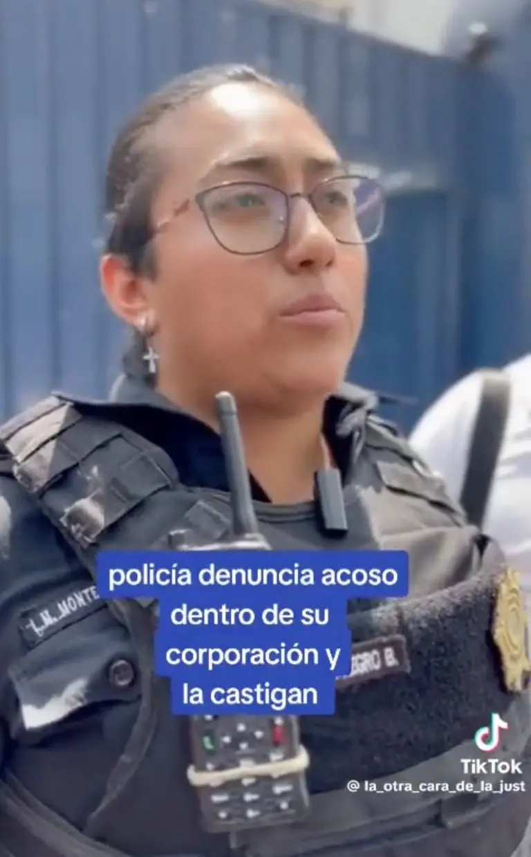 Mujer policía denuncia que sufrió acoso y la castigan. Foto: Tik Tok