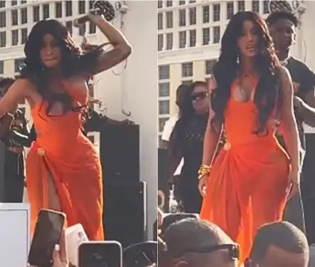 Cardi B lanza su micrófono a fan que le arrojó cerveza durante concierto