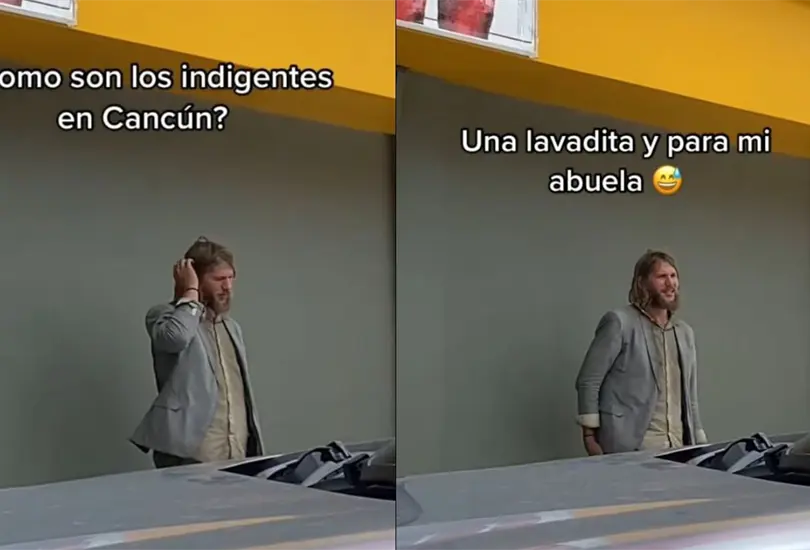 El hombre ya fue calificado como el indigente m&aacute;s guapo de Canc&uacute;n