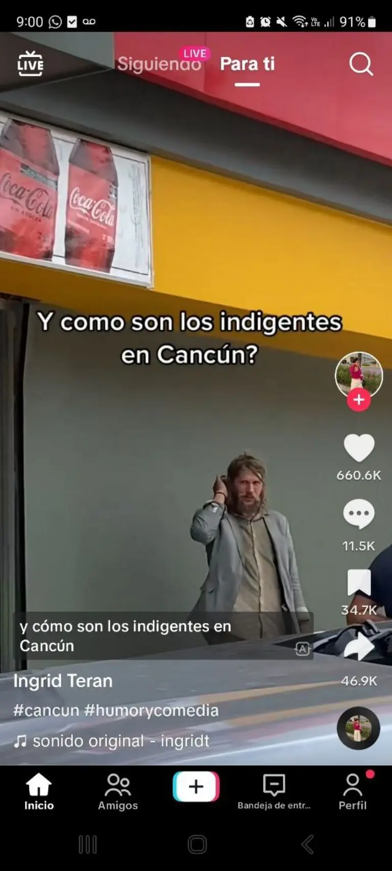 Hombre en situación de calle se hace viral por su belleza - Tomada de video