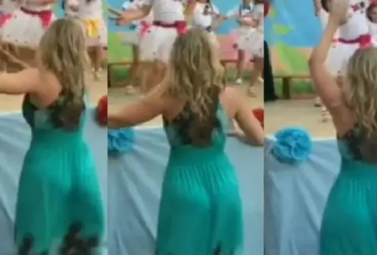 La forma de bailar de la maestra enamoró a los internautas