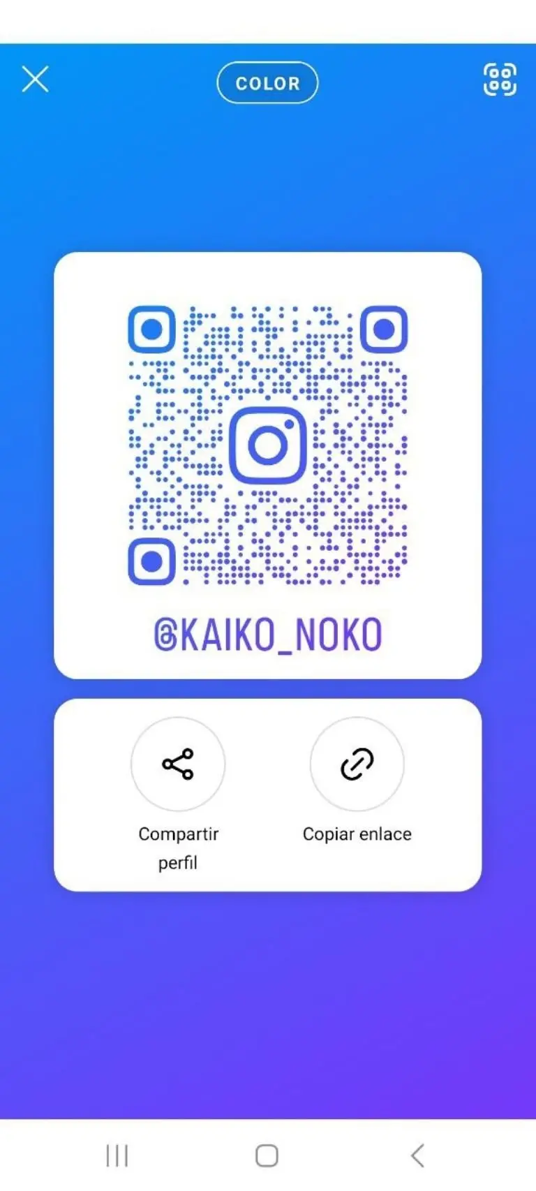Cómo sacar código QR en Instagarm - Captura de pantalla