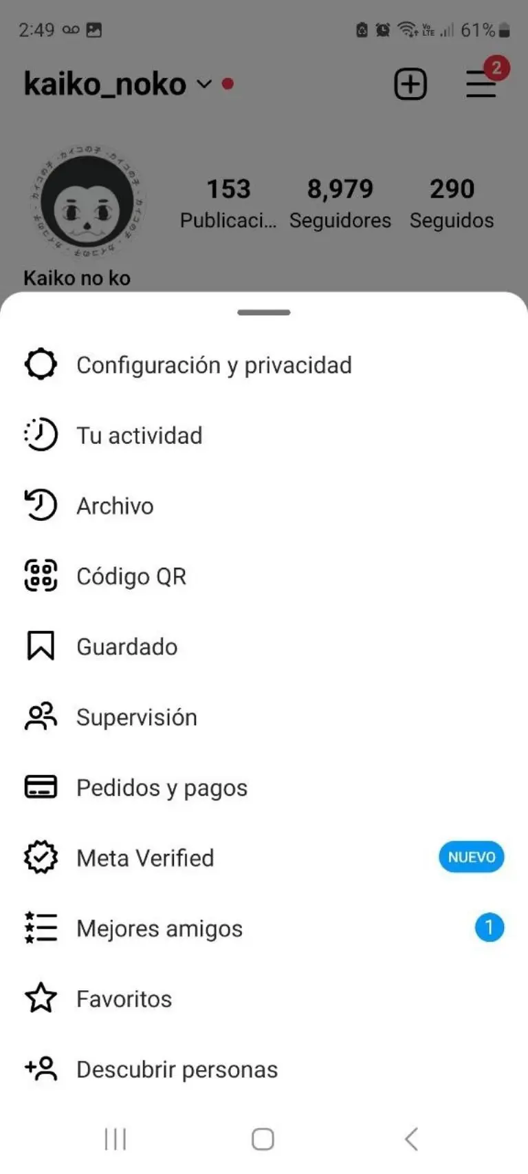 Cómo sacar código QR en Instagarm - Captura de pantalla