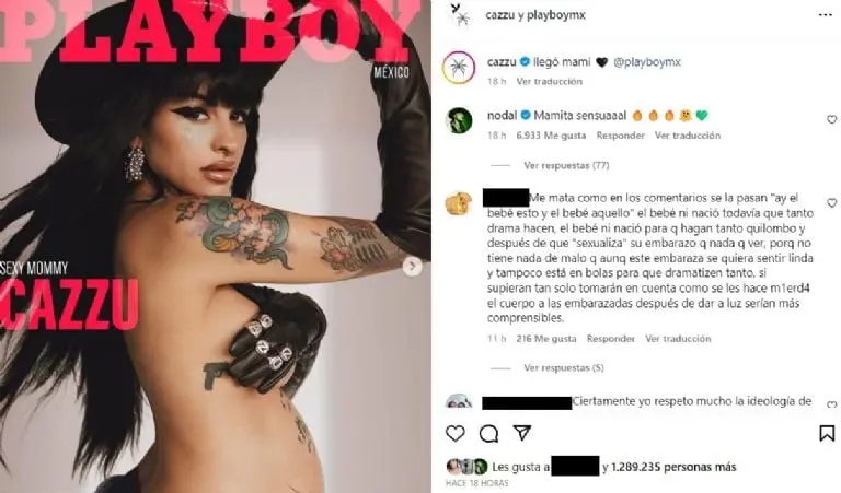 Cazzu posa embarazada para Playboy (Instagram)
