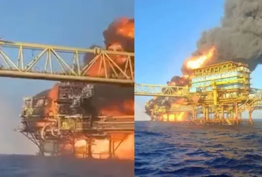 Sindicato de PEMEX muestra su apoyo tras incendio en plataforma de Campeche. Sindicato de PEMEX muestra su apoyo tras incendio en plataforma de Campeche.