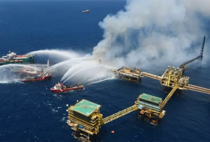 Incendio en la plataforma Nohoch Alfa Incendio en la plataforma Nohoch Alfa