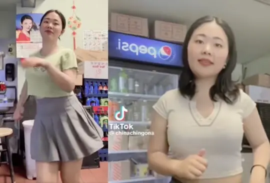 Hermosa mujer china se hace viral por bailar cumbia. 