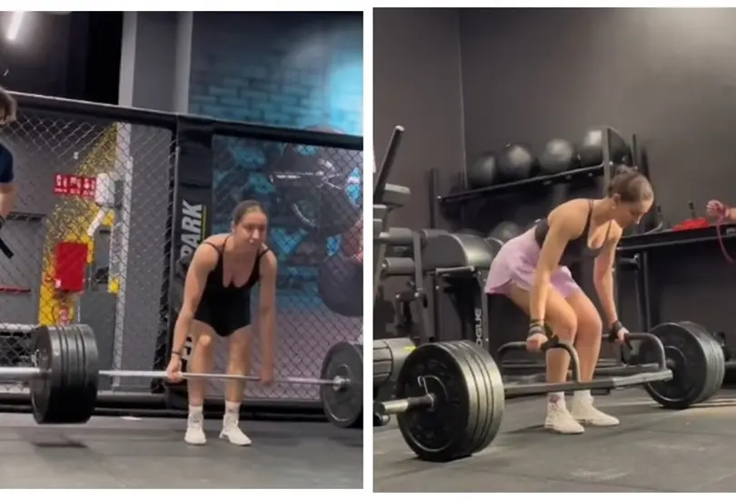 Mujer sorprende a hombres por su fuerza en el gym Mujer sorprende a hombres por su fuerza en el gym