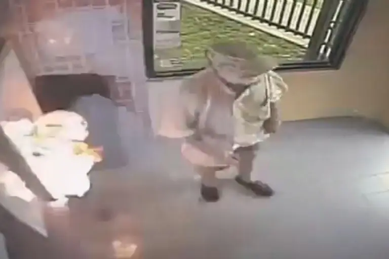 Hombre prende fuego a cajero y se incendia - Tomada de video