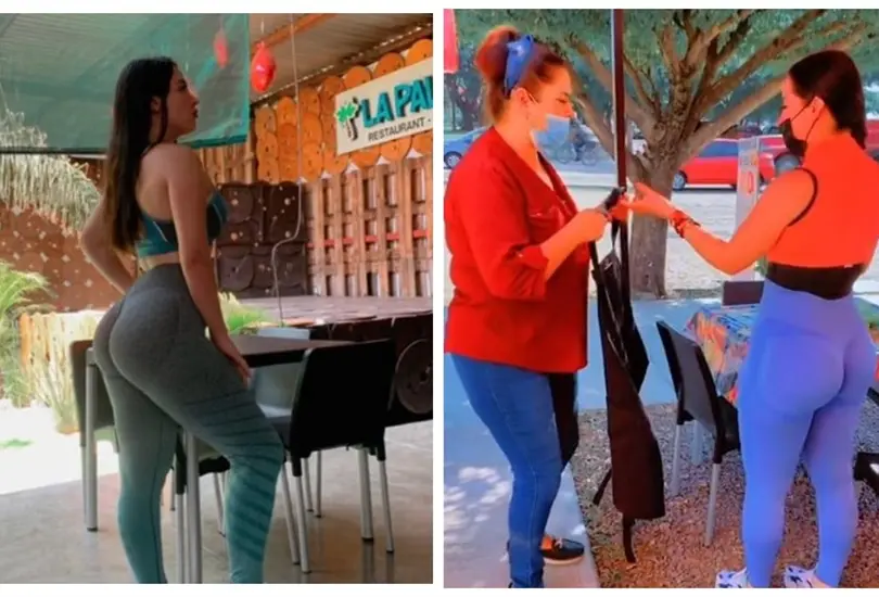 Mesera va a trabajar con leggins 