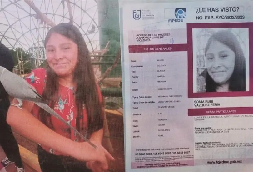 Familiares de Sonia piden ayuda a la Fiscal&iacute;a de la CDMX para localizarla. 