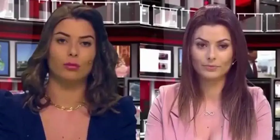 Presentadoras de Albania dan noticias con poca ropa. 