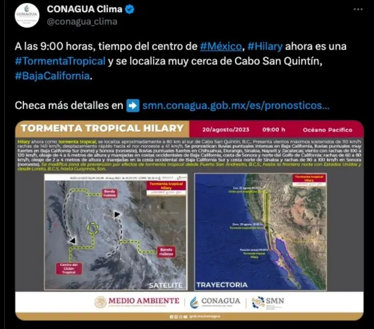 Tras paso de Hilary, AMLO revela acciones a seguir para ayudar a los afectados. Créditos: Twitter