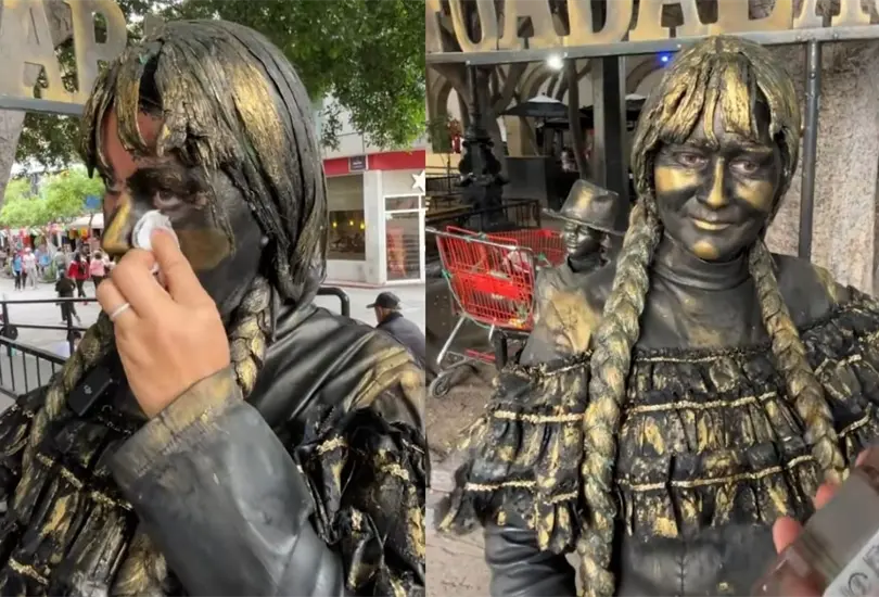 En TikTok se volvió viral un video en donde una de las famosas estatuas vivientes relata cómo es su trabajo y cuánto puede llegar a ganar al día En TikTok se volvió viral un video en donde una de las famosas estatuas vivientes relata cómo es su trabajo y cuánto puede llegar a ganar al día