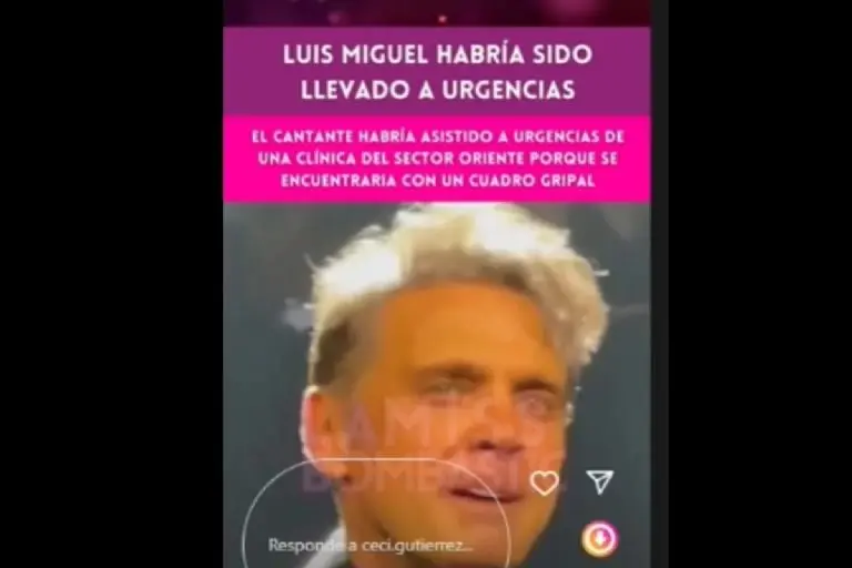 Reportan hospitalización de Luis Miguel - Captura de pantalla