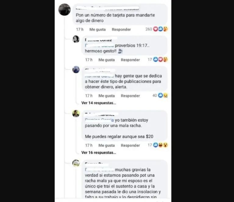 Mujer pide recetas y recibe dinero. Foto: especial.