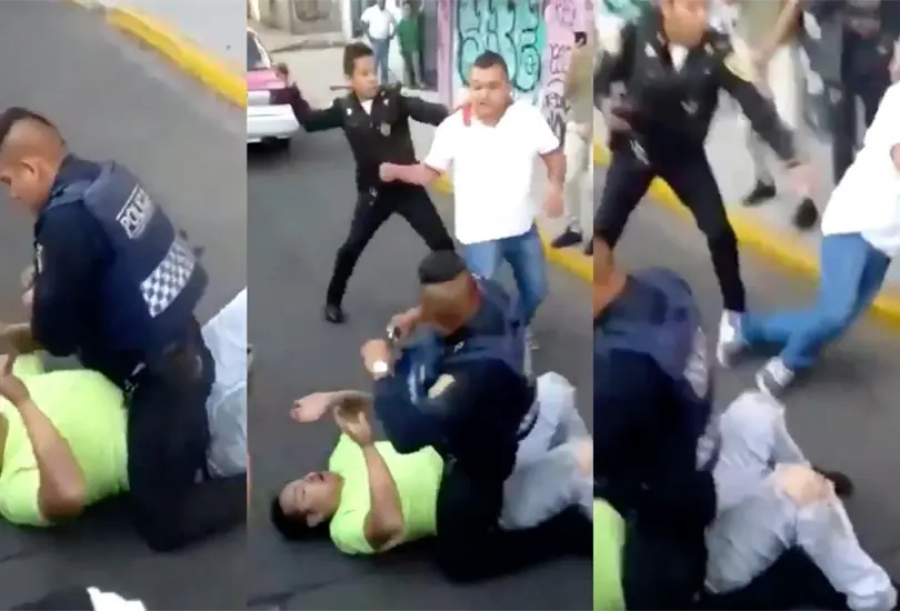 VIDEO: Polic&iacute;a noquea a sujeto por agredir a su compa&ntilde;ero. 