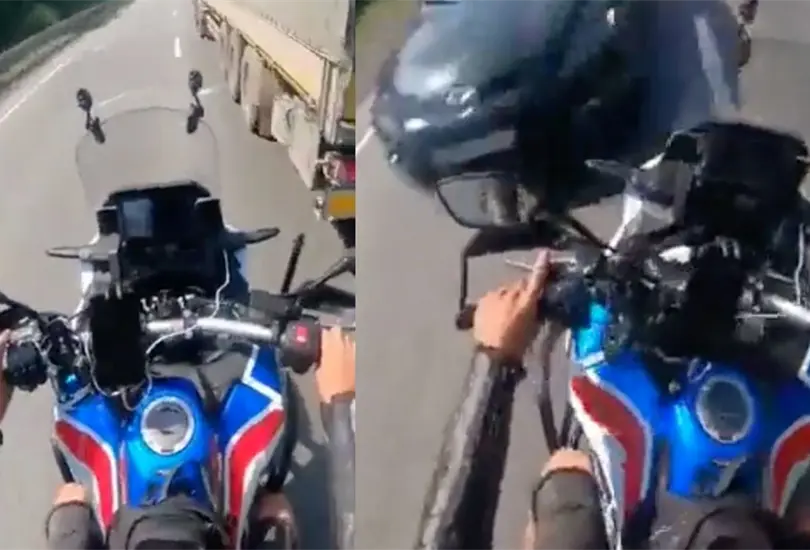 Motociclista pierde la pierna por querer adelantar un camión en la carretera. Motociclista pierde la pierna por querer adelantar un camión en la carretera.