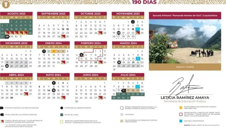 Calendario SEP 2024. Foto: SEP.