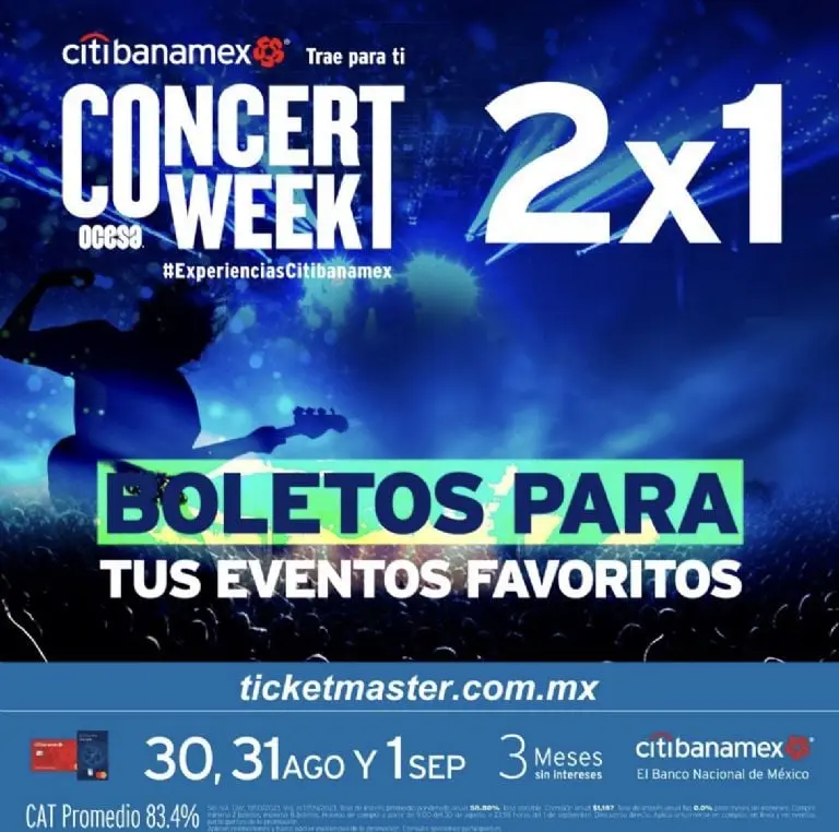 Lanzan promoción 2x1 para Concert Week por unas horas, ¡busca tus boletos! Créditos: Ocesa