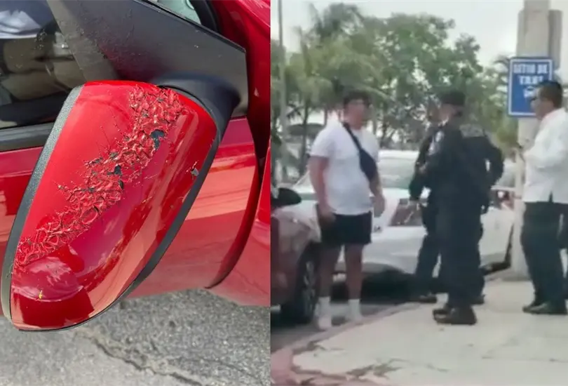 Taxista avienta ácido a conductor de Uber en Cancún. Taxista avienta ácido a conductor de Uber en Cancún.