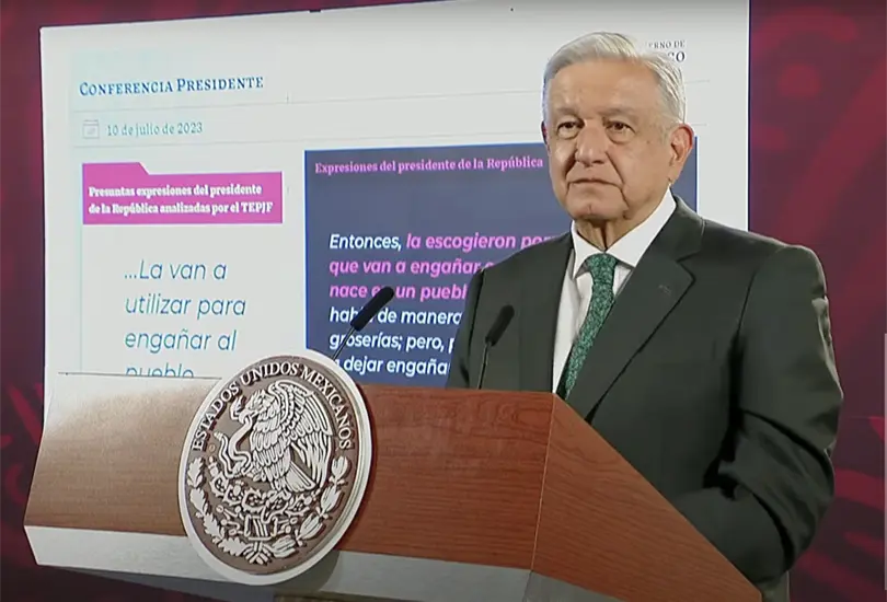 AMLO acusa a TEPJF de manipular sus dichos, pide explicar violencia política de género contra Gálvez. AMLO acusa a TEPJF de manipular sus dichos, pide explicar violencia política de género contra Gálvez.