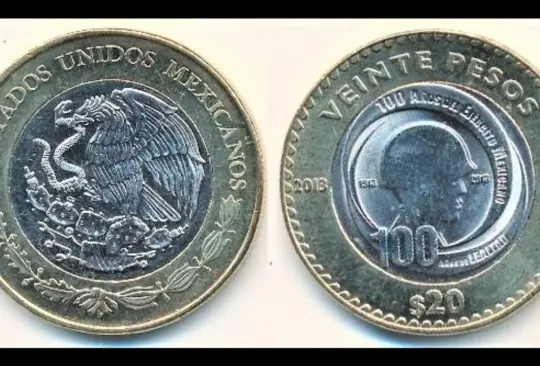 ¿La tienes? Moneda de 20 pesos del Ejército vale más de medio millón de pesos 