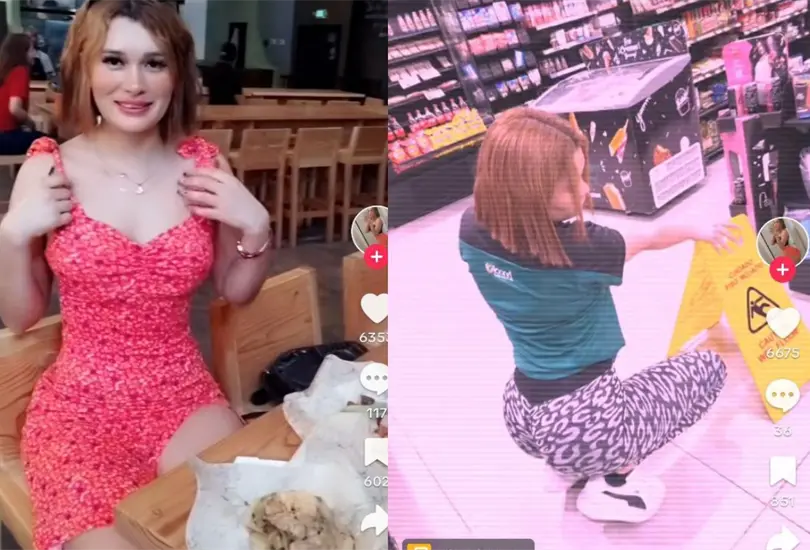 Se trata de Mariana RR, una creadora de contenido que suele conquistar a sus seguidores con sus atrevidos pasos de baile que realiza en la sucursal en donde trabaja. 