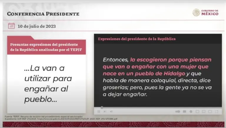 AMLO acusa a TEPJF de manipular sus dichos, pide explicar violencia política de género contra Gálvez. Foto: Gobierno de México