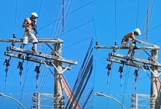 Ladrón sube a poste de luz para escapar de la policía y queda atrapado 24 horas. Ladrón sube a poste de luz para escapar de la policía y queda atrapado 24 horas.