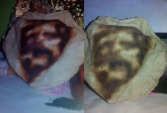 Un hombre aseguró en redes sociales que se encontró con la imagen de Jesús en una tortilla