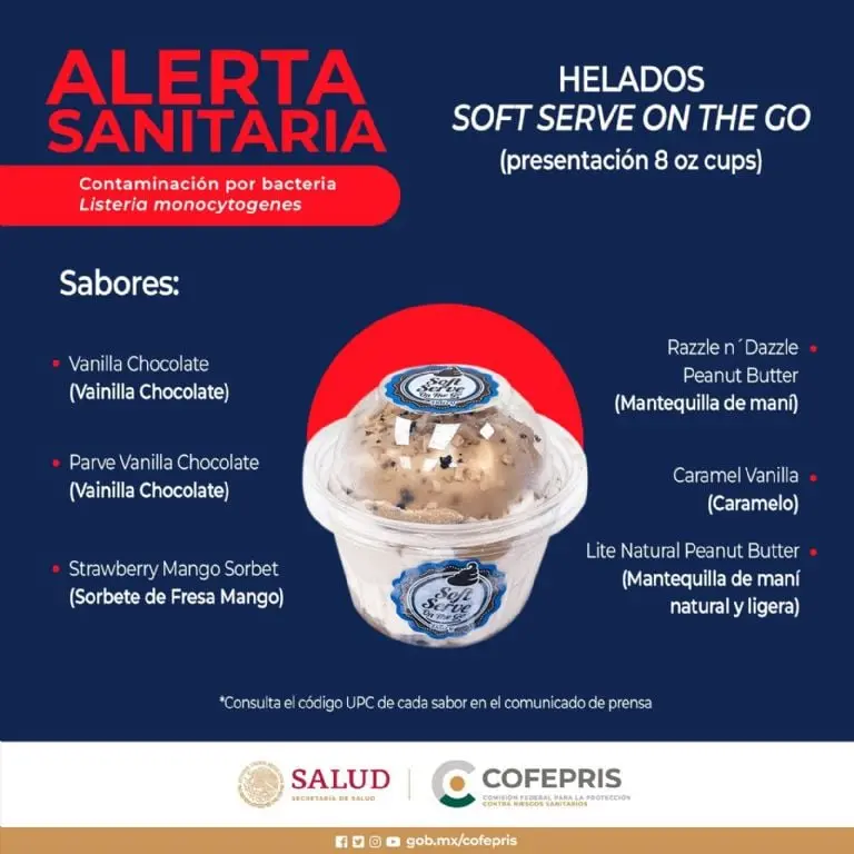Cofepris emite alerta por bacteria en helados. Foto: Cofepris