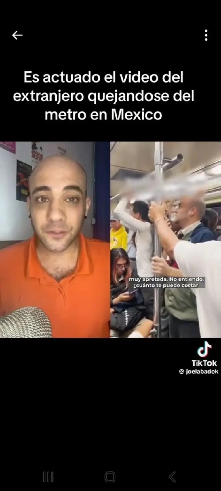Argentino revela que críticas al Metro fue una actuación - Tomada de video