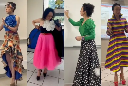 Maestra de Derecho enamora a sus alumnos con vestidos extravagantes en la universidad.  