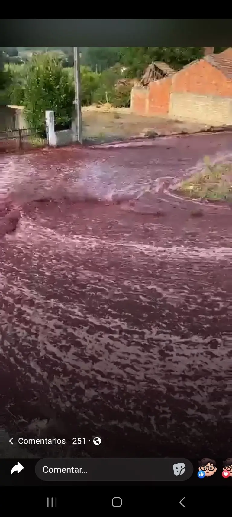 Río de vino en Portugal - Tomada de video