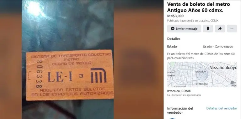 Venden antiguo boleto del Metro (Facebook)