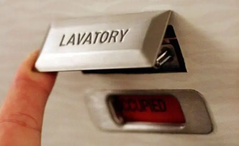 Botón secreto para abrir la puerta de los baños en los aviones. Foto: Especial