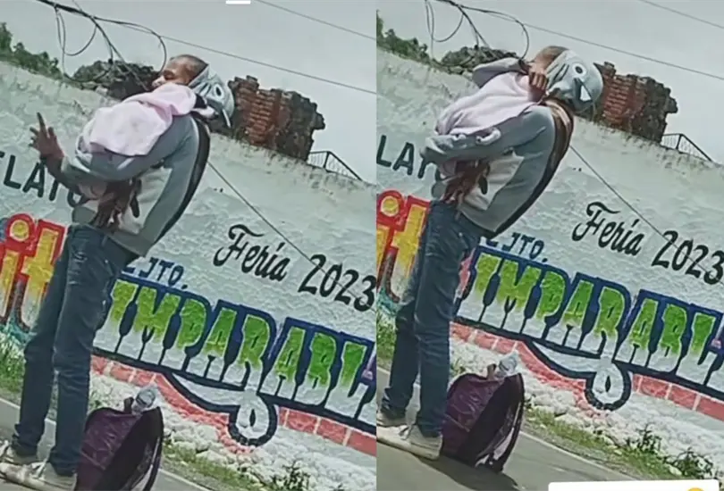 Mujer disfraza a su perro de beb&eacute; para pedir dinero