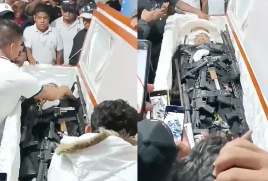 VIDEO: Llenan ataúd de armas durante funeral de famoso narcotraficante en Ecuador. 