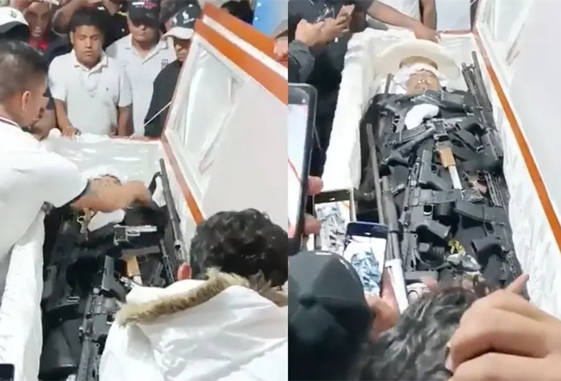 VIDEO: Llenan ataúd de armas durante funeral de famoso narcotraficante en Ecuador. VIDEO: Llenan ataúd de armas durante funeral de famoso narcotraficante en Ecuador.